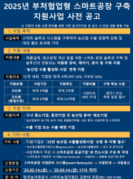 ‘2025년 부처협업형 농산업 스마트공장 구축지원사업’ 참여기업 모집