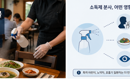 “식당 테이블 정리위한 소독제 분사, 위생인가 무례인가…법과 매너의 사각지대”